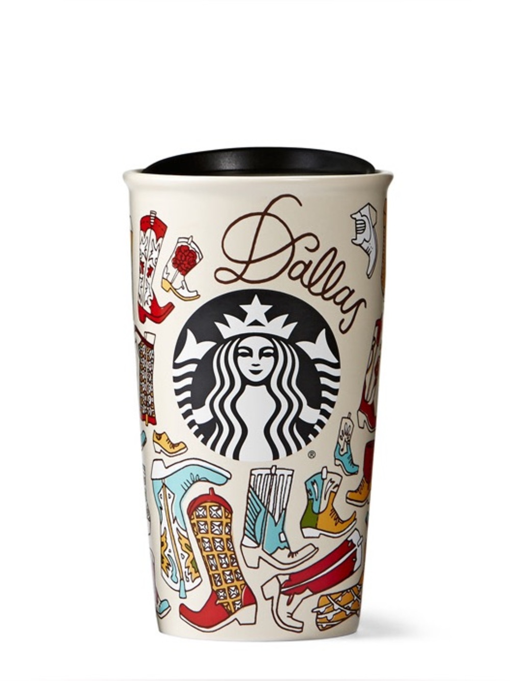 Starbucks Dallas Texas Cowboy Boot Ceramic Traveler Tumbler Coffee Mug 12oz